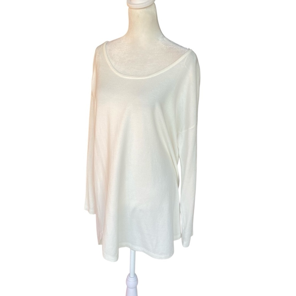 Soft Surroundings Women's Margulies Zipper Back Sweater Tunic Shirt Size M Ivory - Picture 6 of 12